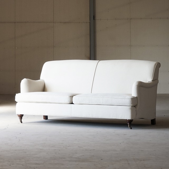 #02-17 Vintage style sofa white 2P