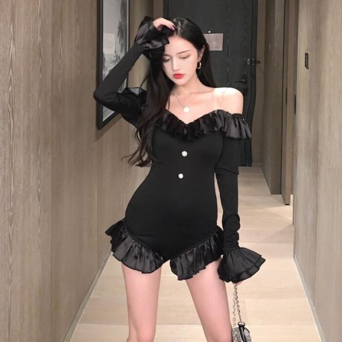 スプリングスタイルスタンダードドレス パンツ スリムジャンプスーツ オールインワン レディース レトロ 春物 ドラファッションホール94328861604