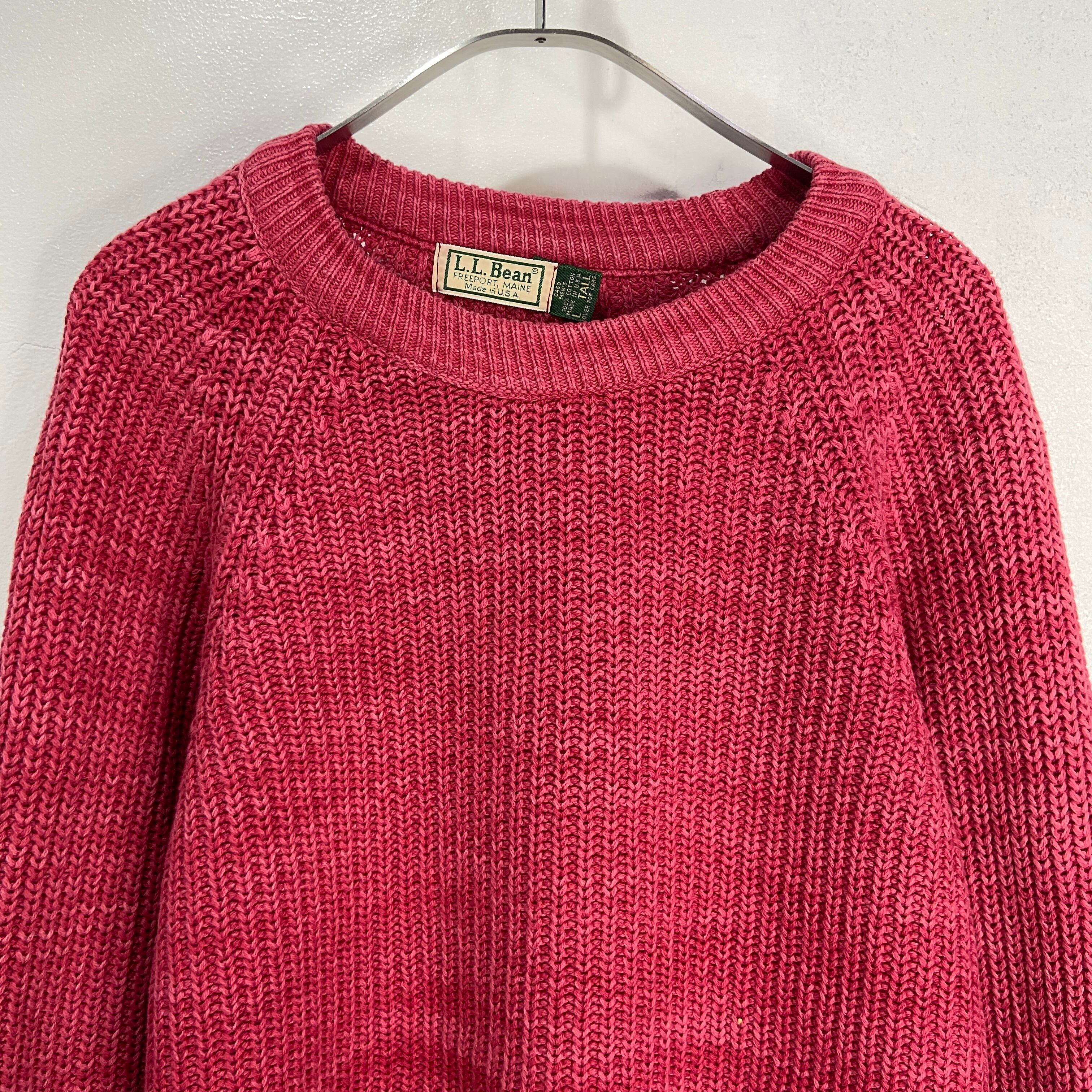 80s USA製 L.L.Bean コットンニット セーター 赤 L ビンテージ | 古着 