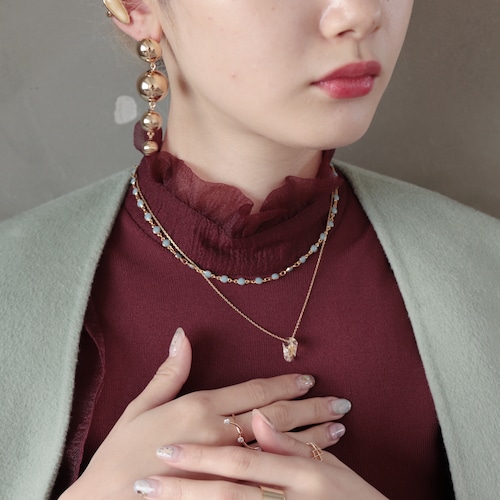 NECKLACE || 【通常商品】 NECKLACE SET 5（dot+stone blue） || 2 NECKLACES || GOLD || FNSAL1205E