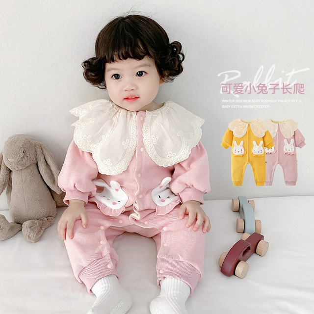 レッドウィンターベルベットワンピースカラーロンパース オールインワン 冬物 超面白いベビーショップ43948582534