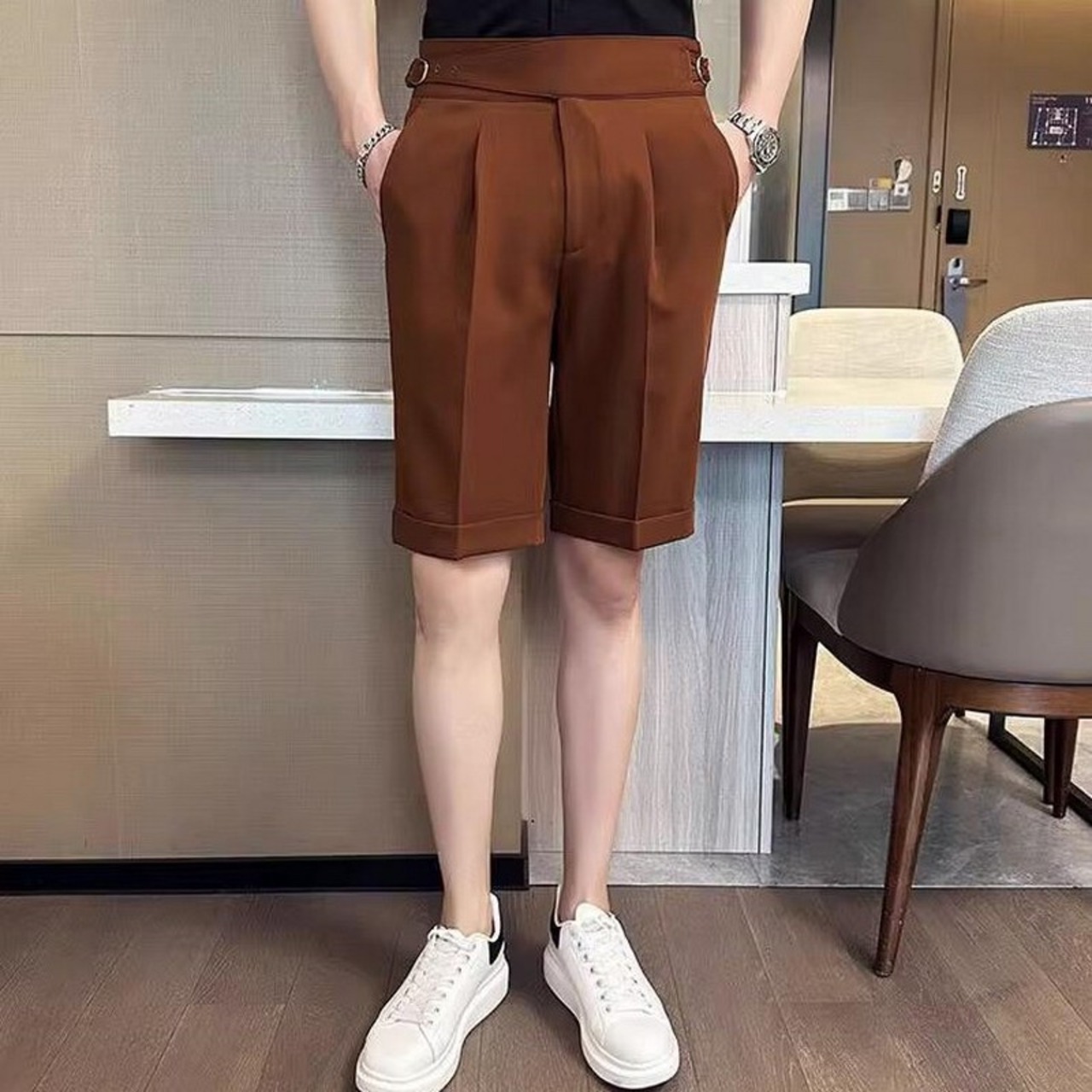 high waist suit shorts pants 00360