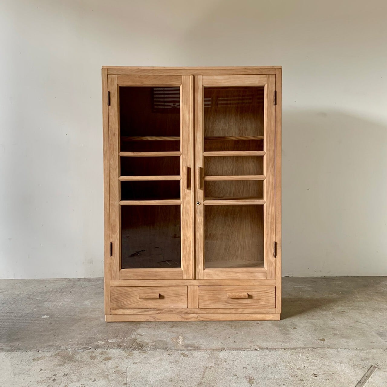 キャビネットチェスト　ガラスケース  古家具　0752　