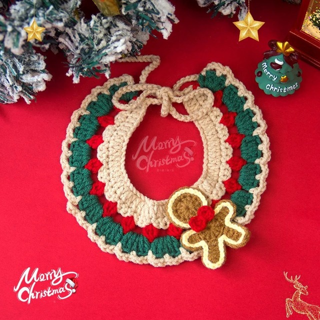 Christmas帽子&ジンジャーマンエプロンセット クリスマス 猫