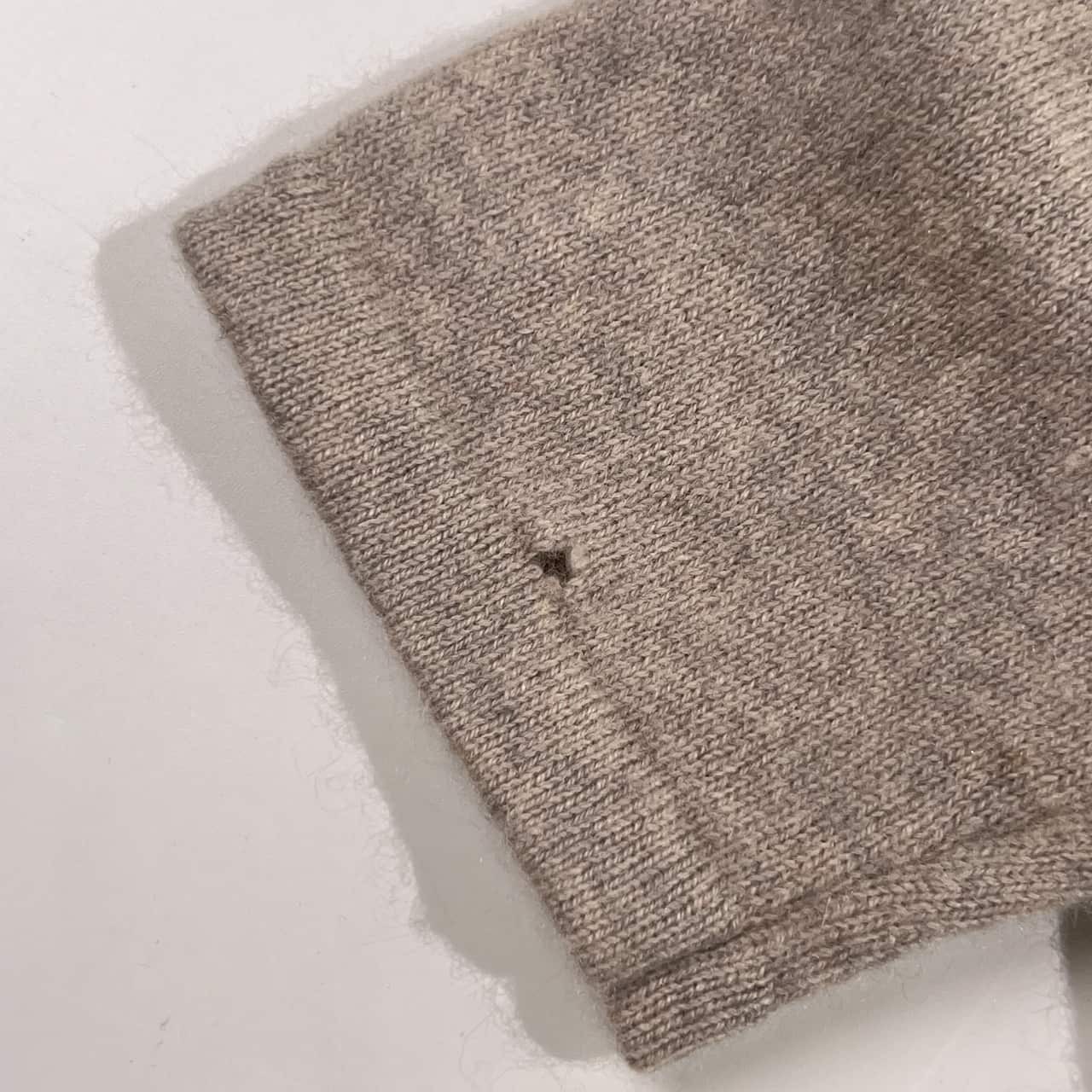 カシミヤ100% SOAGE ソアージュ ビーズ バラ柄 ニット カーディガン M-L/グレー レディース