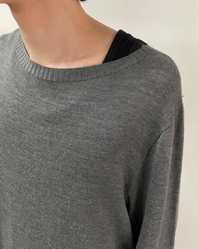 【Ground Y】asymmetry design long sleeve top