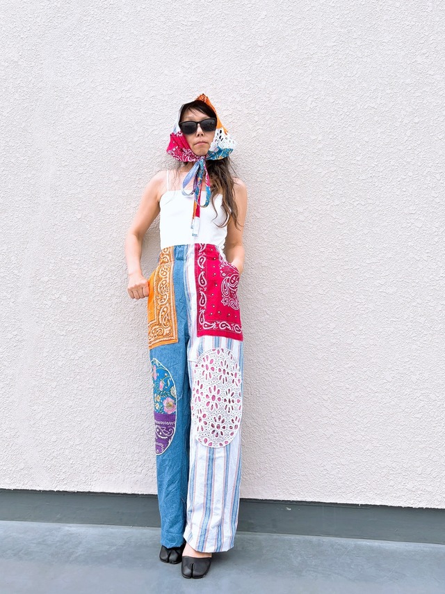 再販！バブーシュカ付きリメイクパンツ