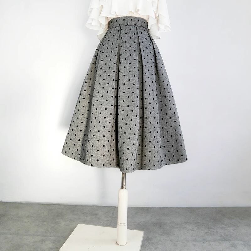 Dot Flare Skirt - ロングスカート