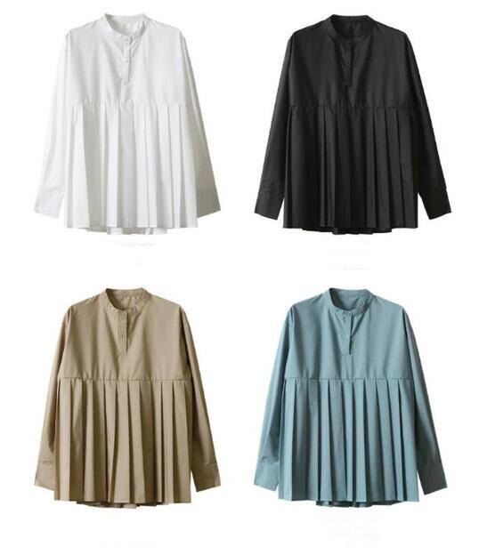 夏新作 レディース トップス シャツ プリーツシャツ 長袖 上品