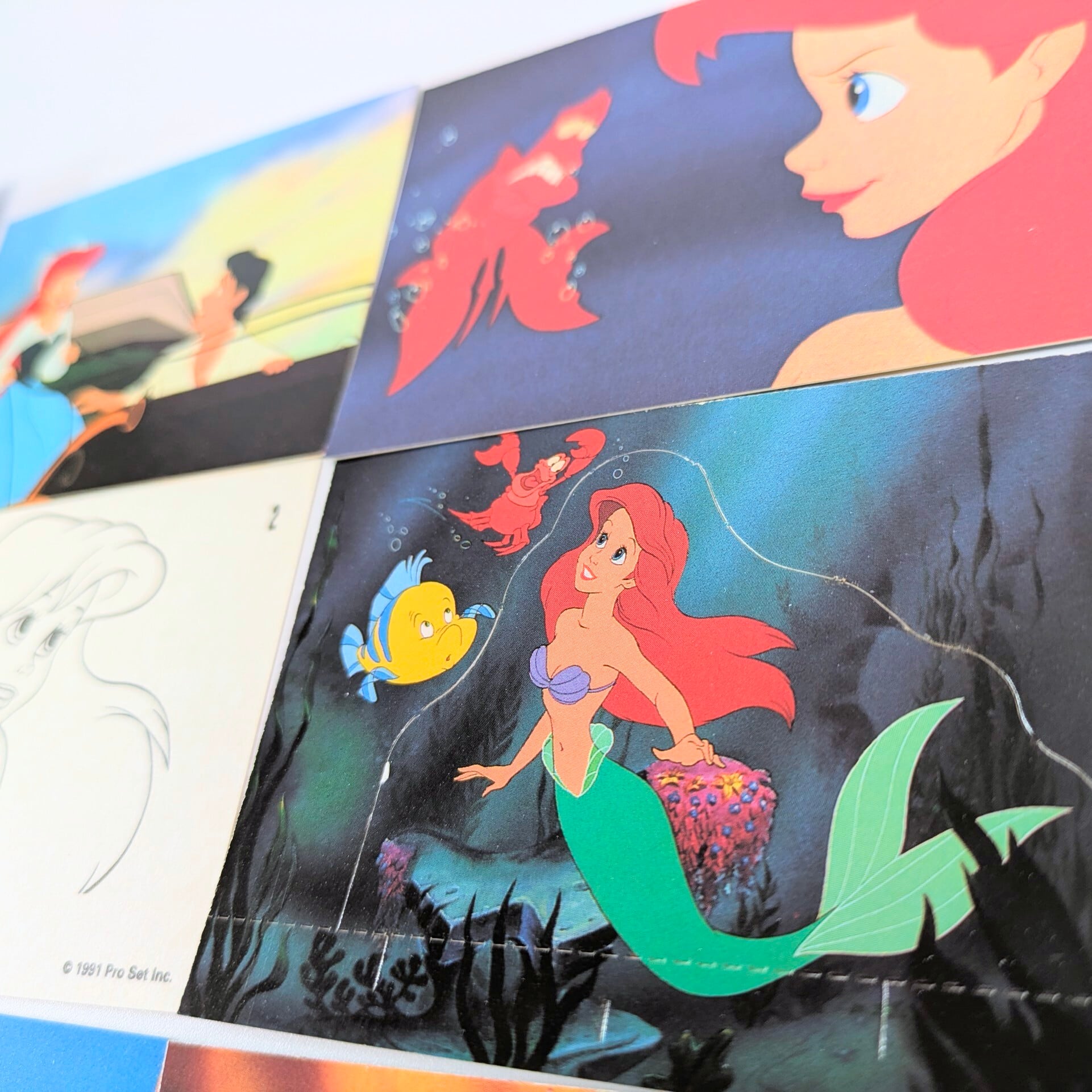 ☆送料無料！☆1991年製 PROSET【 THE LITTLE MERMAID Collectible Story Cards（ リトルマーメイド コレクタブル ストーリー カード ） DISNEY / ディズニー 】VINTAGE トレーディングカード 単品 （1個=8CARDS+2Activity Cards）〚アメリカン雑貨 アメトイ〛
