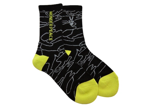 Line Camo Socks (Black/Light Green)