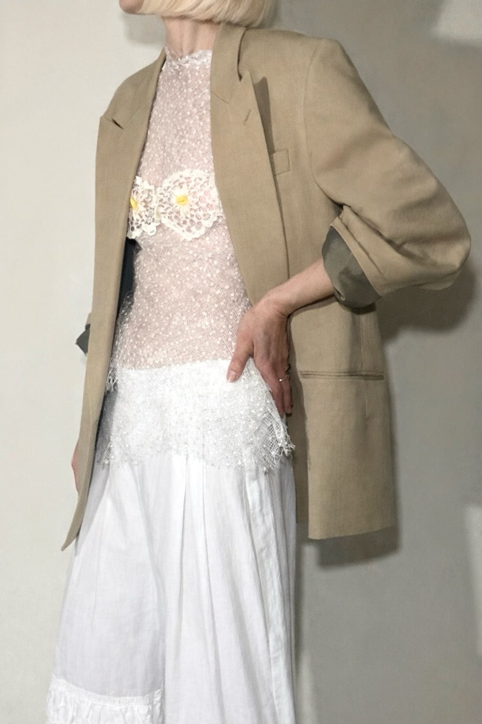 FUMIKA_UCHIDA  [TWILL PEAKED LAPEL DOUBLE JACKET]