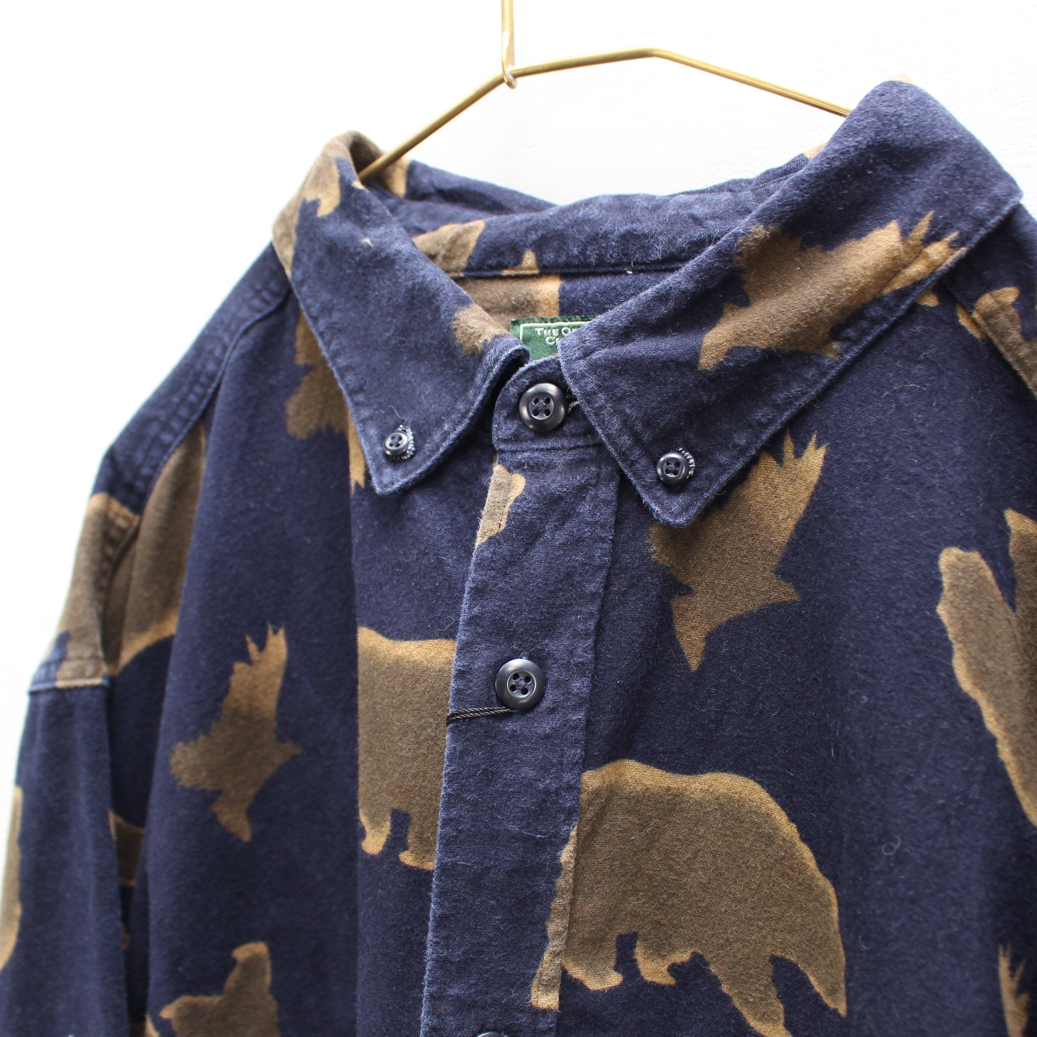 USA VINTAGE WOOL RICH BEAR PATTERNED LONG SLEEVE SHIRT/アメリカ