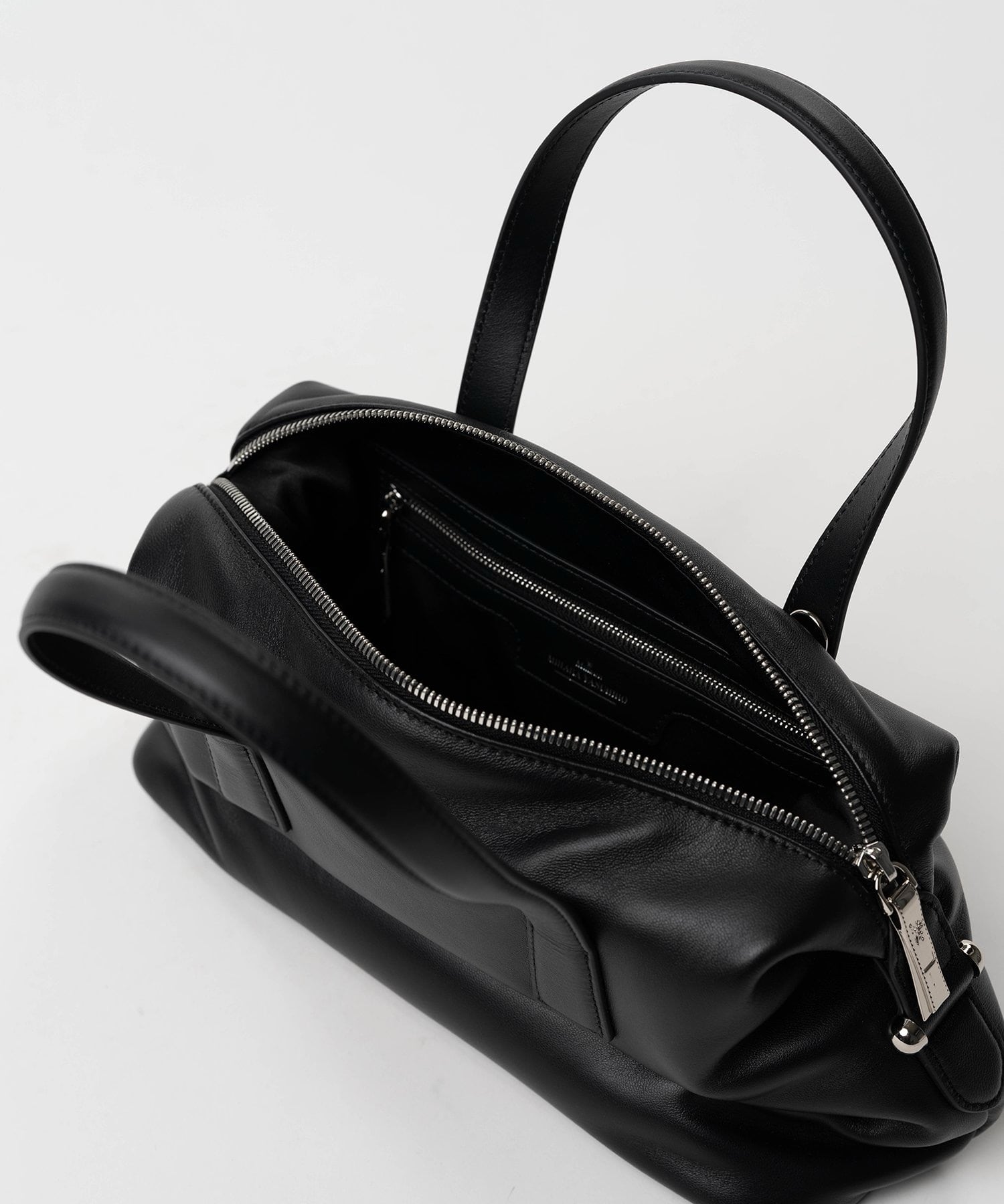 ミハラヤスヒロ　ボストン　バッグ　ハンドバッグ　ブラック　レザー　クロコ　異素材 26SS】MAISON MIHARA YASUHIRO ミハラヤスヒロ / ミニボストンバッグ