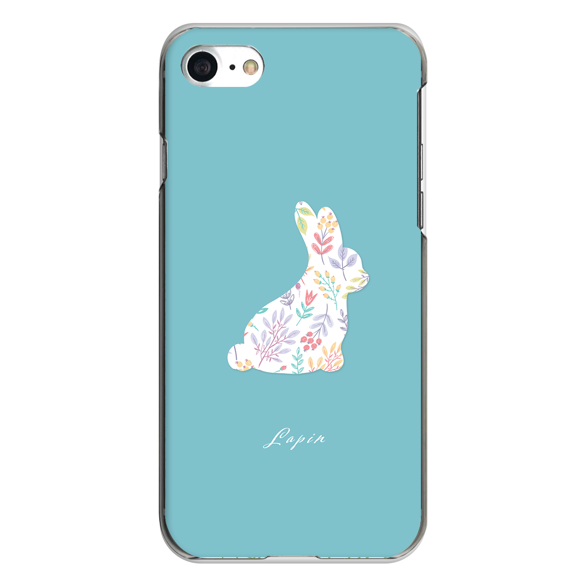 iPhone対応 スマホ ハードケース クリア フラワーうさぎ ミントグリーン 動物 【iPhone17 / iPhone16e / AQUOS / Xperia 他 iPhone / Android ほぼ全機種対応】 |desr2960