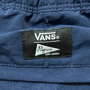 【VANS】クライミングパンツ ナイロンパンツ M ガゼットクロッチ バンズ スケボー ネイビー ダボパン US古着