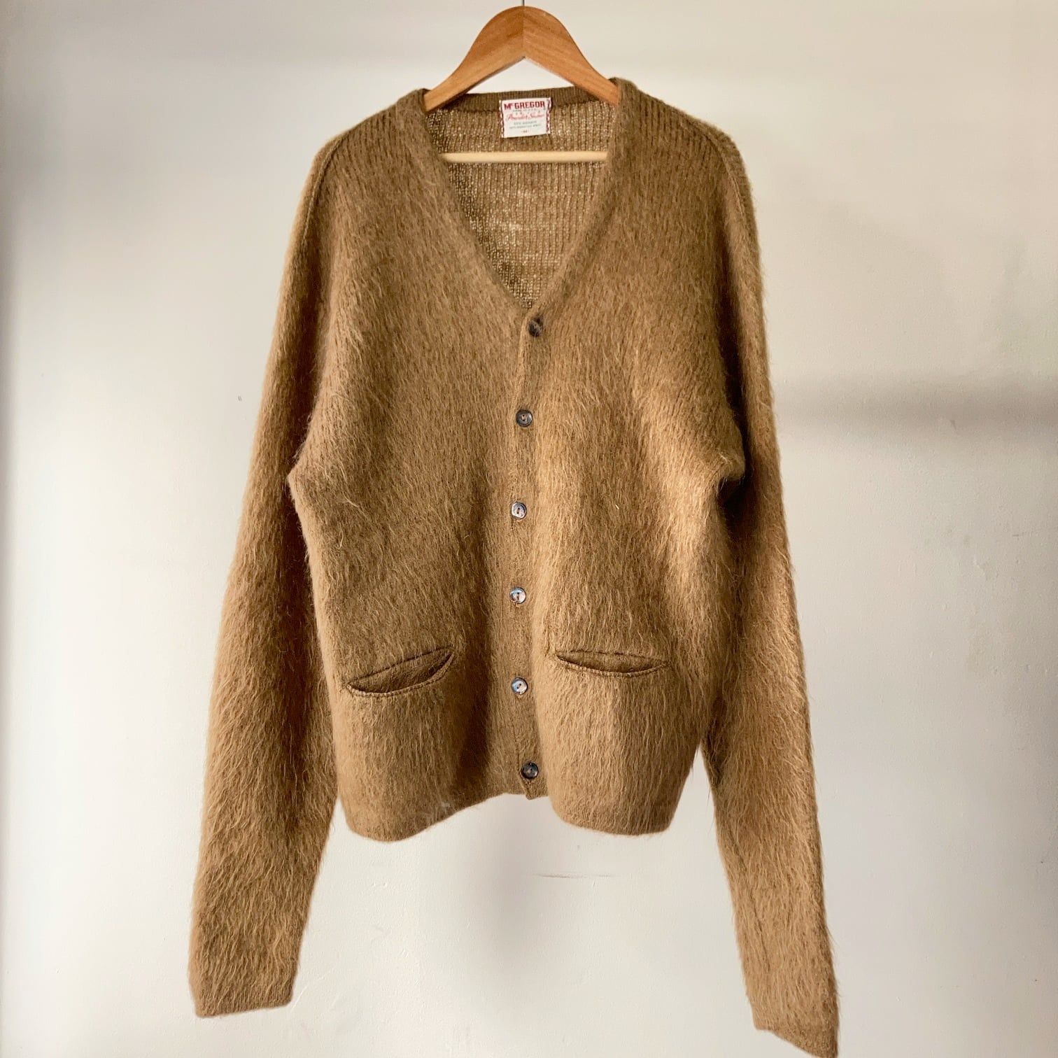 's McGREGOR % MOHAIR CARDIGAN ロングヘア マスタード SIZE M