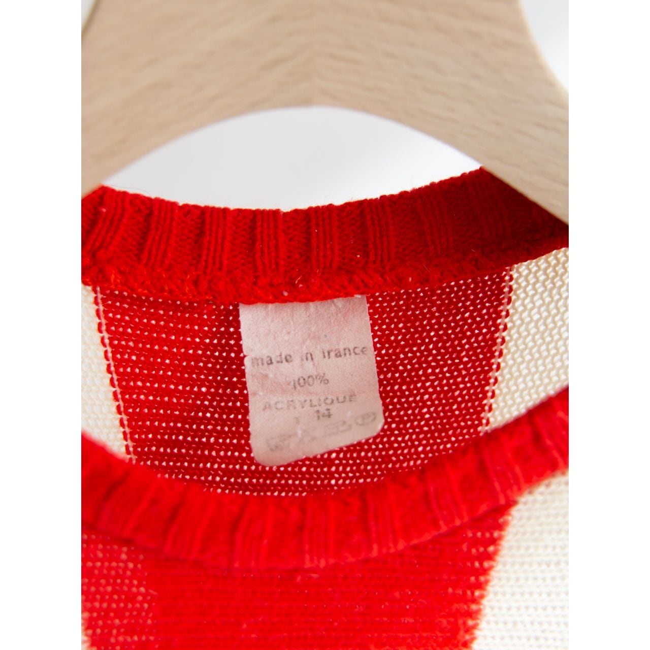 【Made in France】100% Acrylic stripe sweater(フランス製 ストライプ柄アクリルセーター クルーネックニット )12b
