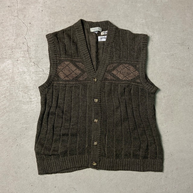 イタリア製 LES IMPECCABLES ニットベスト 切り替えデザイン メンズM 