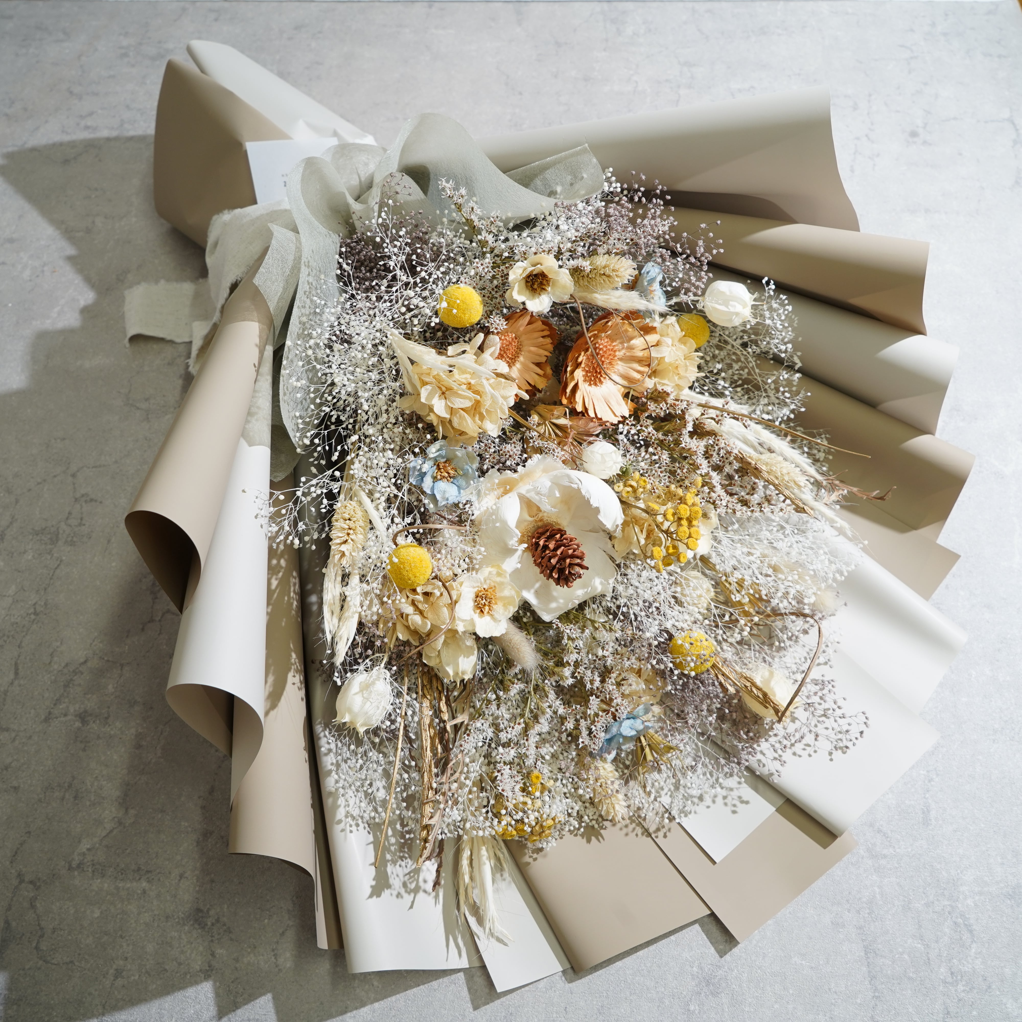 ドライフラワーの花束 LLサイズ ベージュ LL-14≪限定1点≫