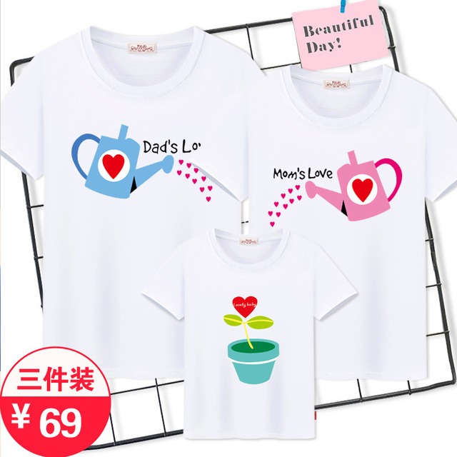 親子服Tシャツサマードレス21流行の母と娘洋風家族3半袖家族肖像服家族服 夏物 feja旗舰店 feja旗舰店19258893896