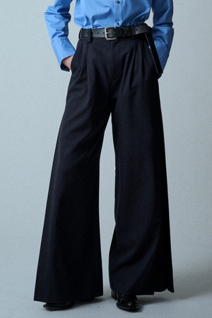 Side Pleats PNT / 2/72 ｷﾞｬﾊﾞｼﾞﾝ加工 / U734-P05-105