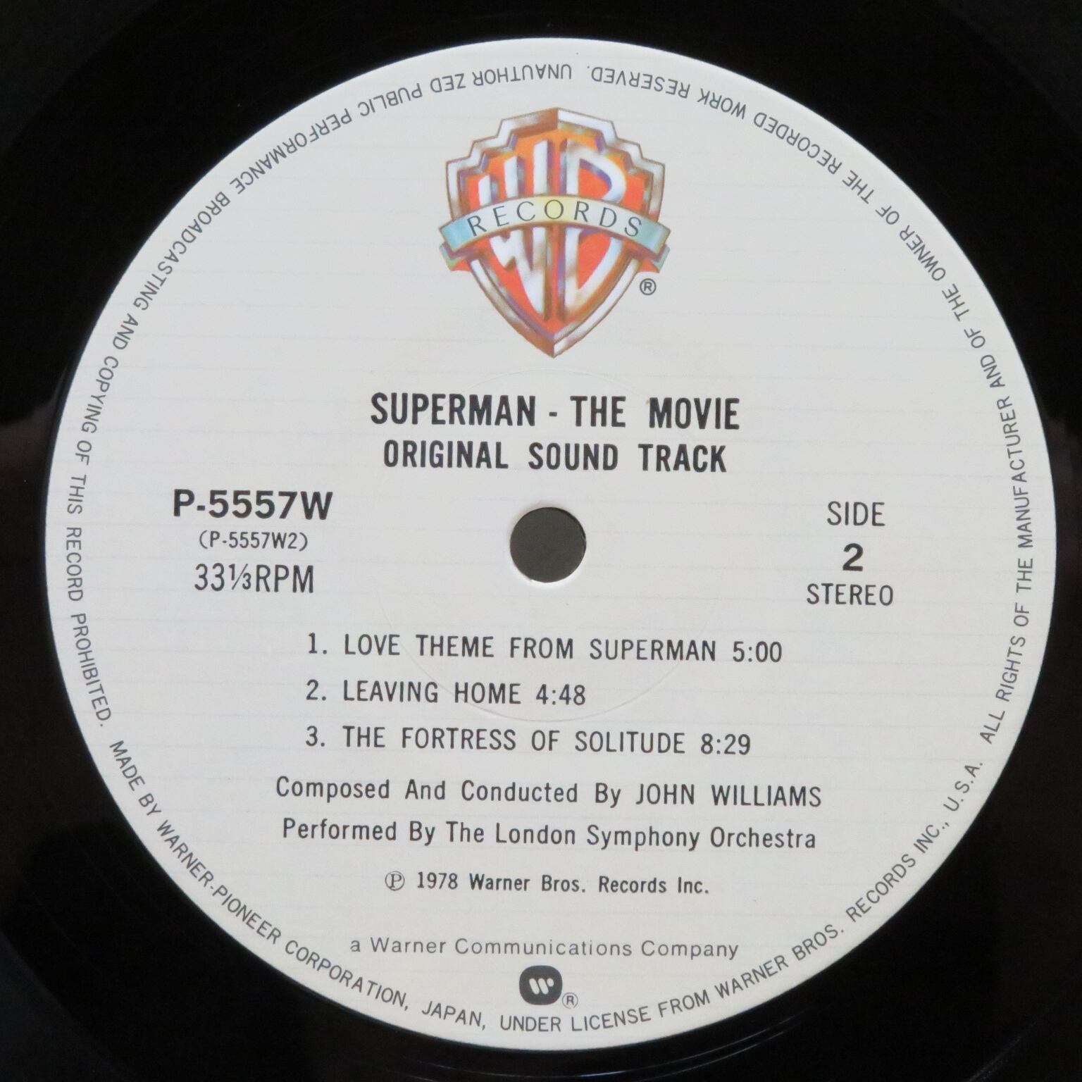 John Williams / Superman The Movie (Original Sound Track) [P-5557~8W, P-5557W, P-5558W] - 画像5