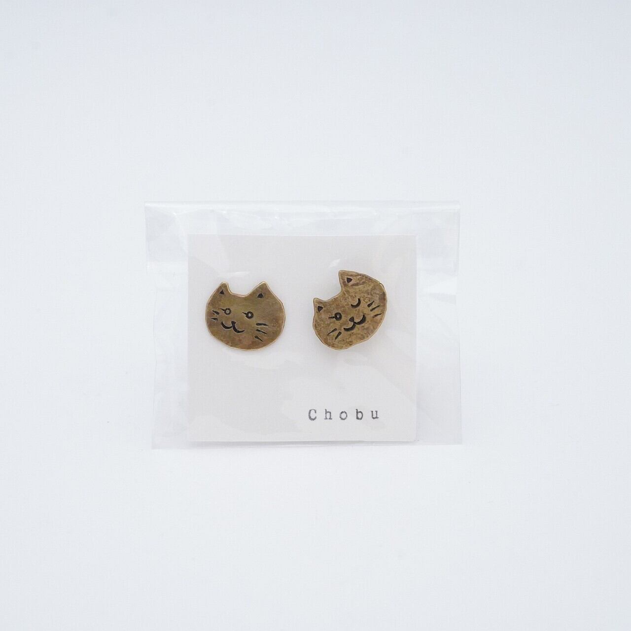 【Chobu工房】ねこステンレスピアス ⑤