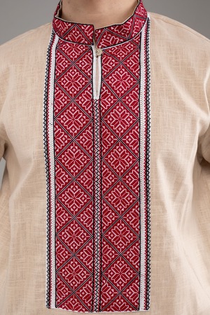 ウクライナ刺繍ヴィシヴァンカ　クロスステッチ手刺繍　Lサイズ　メンズ