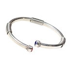 Navajo GARY REEVES silver wire wrap bracelet with coral & lapis lazuli