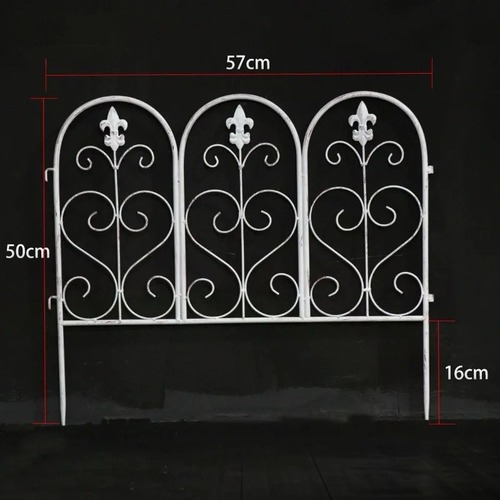 フェンス 10個セット ガーデン ガーデニング 庭 園芸 アイアン 鉄製 コンパクト 藤の花 シンプル おしゃれ 北欧