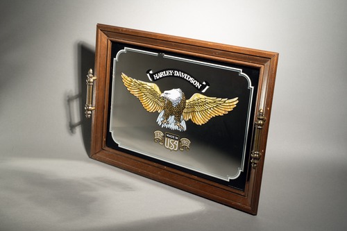 Official Harley Davidson Eagle Serving Tray Wall Decor Vintage Mirror Sign