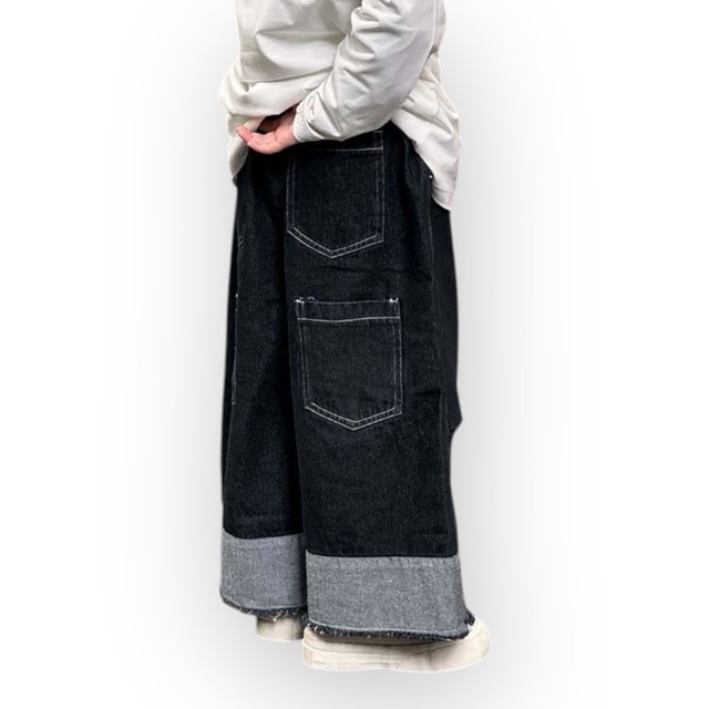 wide denim pants