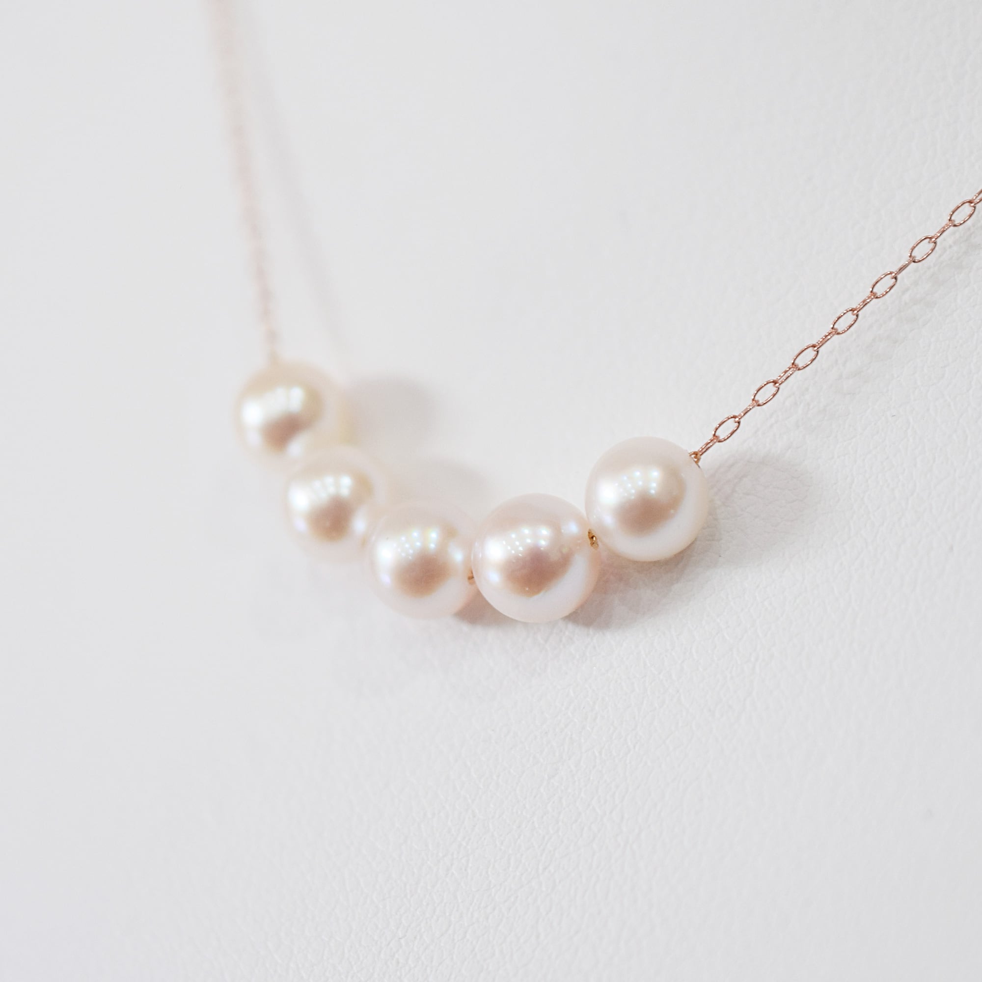 pearl669］6mm - 6.5mm 5粒 スルーネックレス ネックレス ホワイト