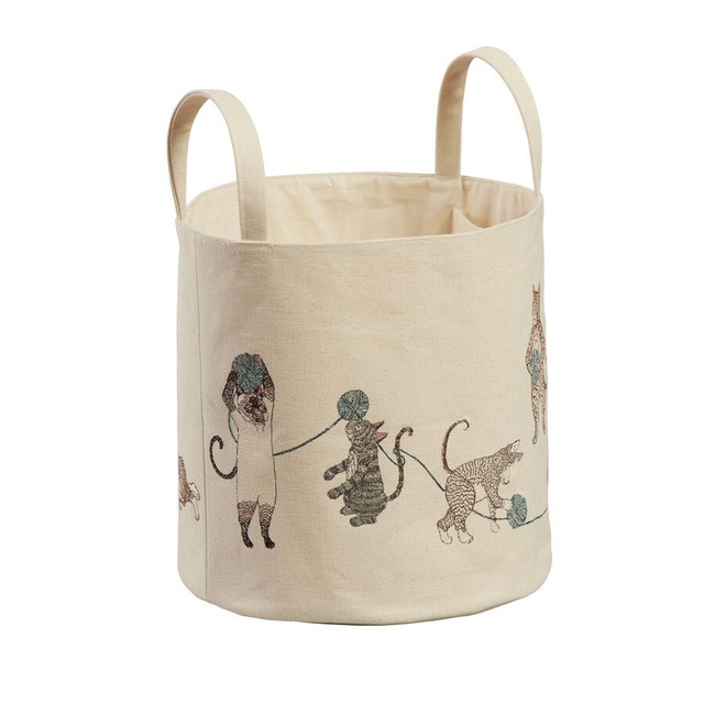 CORAL&TUSK [Cat Toy Canvas Medium Bucket] 猫モチーフ キャンバス バスケット (コーラル・アンド・タスク)