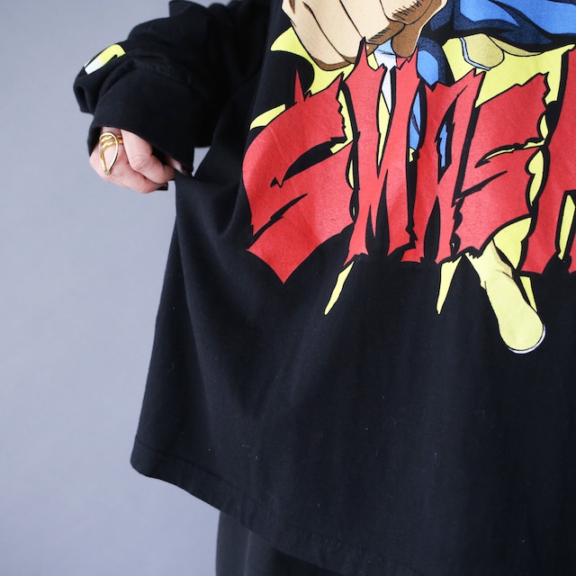 "ヒロアカ×オールマイト"  360 printed super over silhouette l/s tee