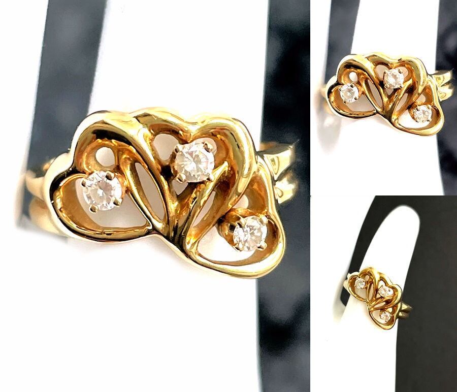 ティファニー 希少 指輪 3号 4号 k18 コンビ 750 ハート リング ティファニー 希少 指輪 3号 4号 k18 コンビ 750 ハート リング