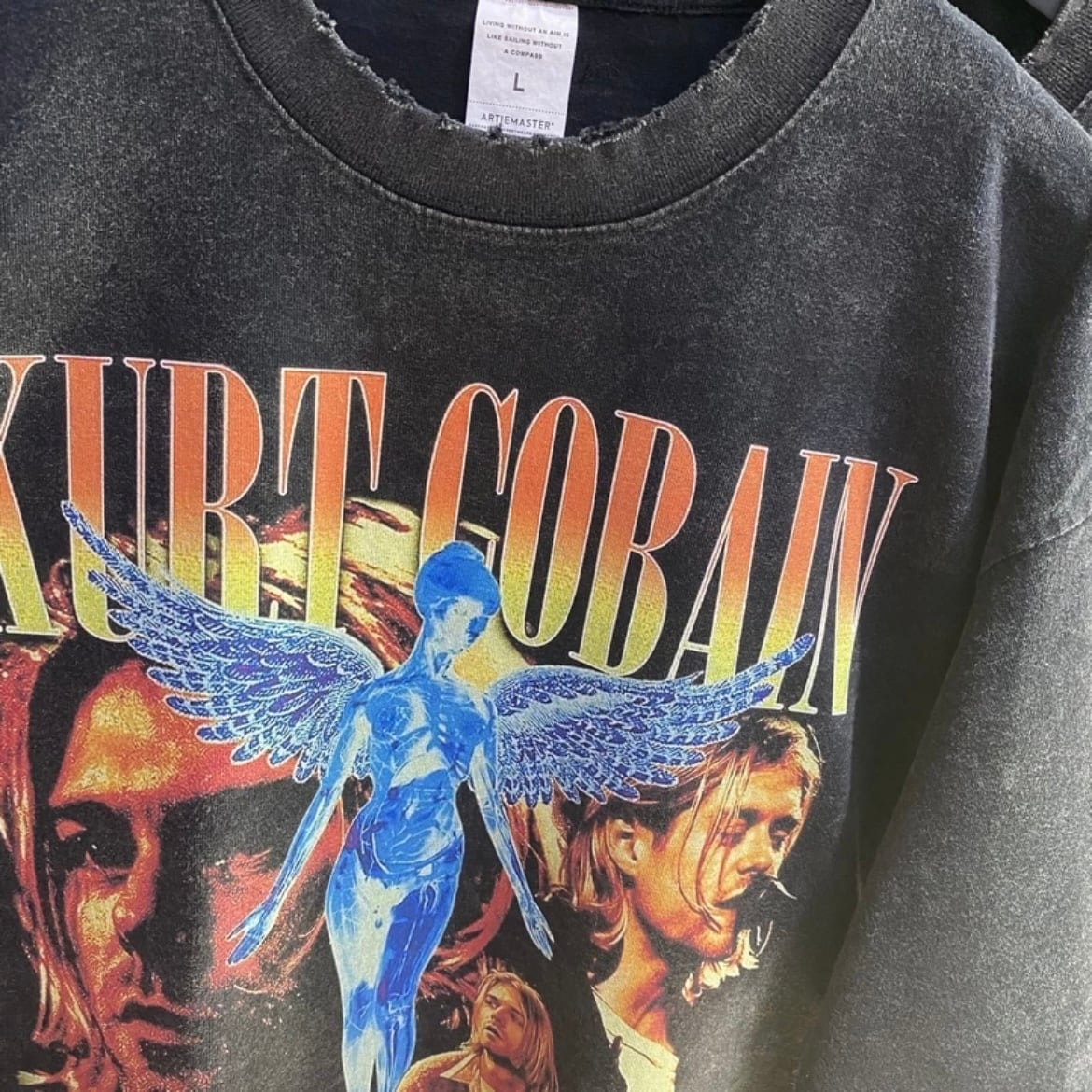 カートコバーン Tシャツ ヴィンテージ加工 KURT COBAIN Tee NIRVANA ...