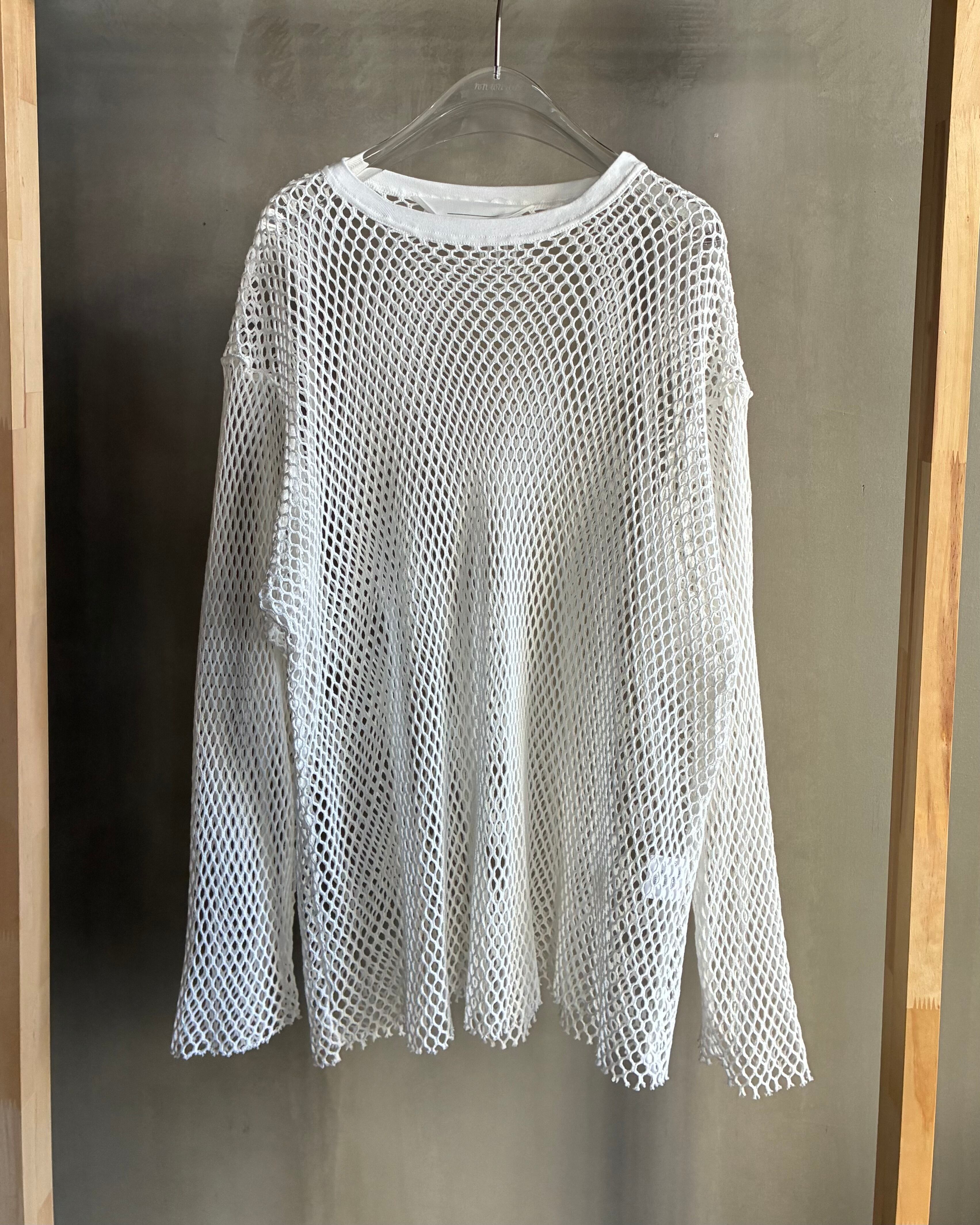 ANDER 【FISHERMAN NET LS TEE -OFFWHITE-】