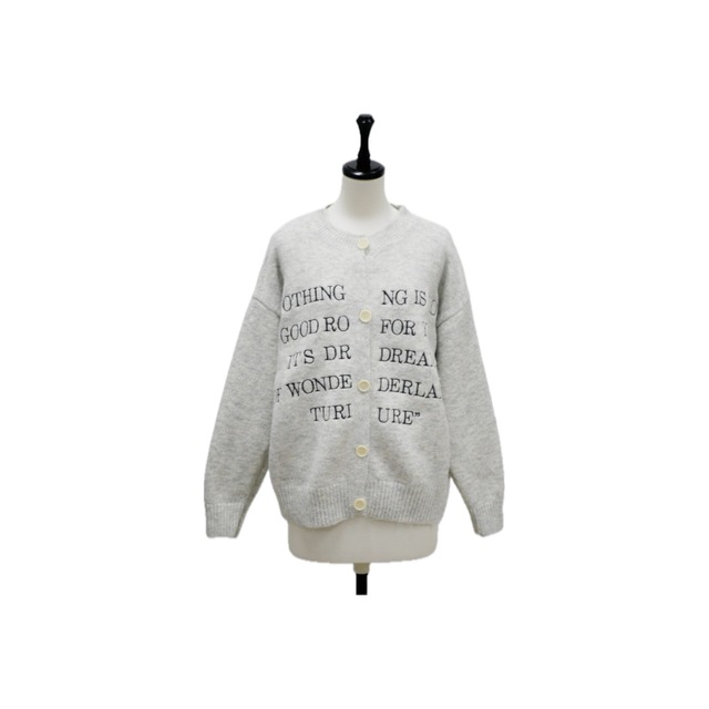 Monotone letter logo knit cardigan