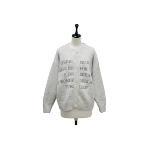 Monotone letter logo knit cardigan
