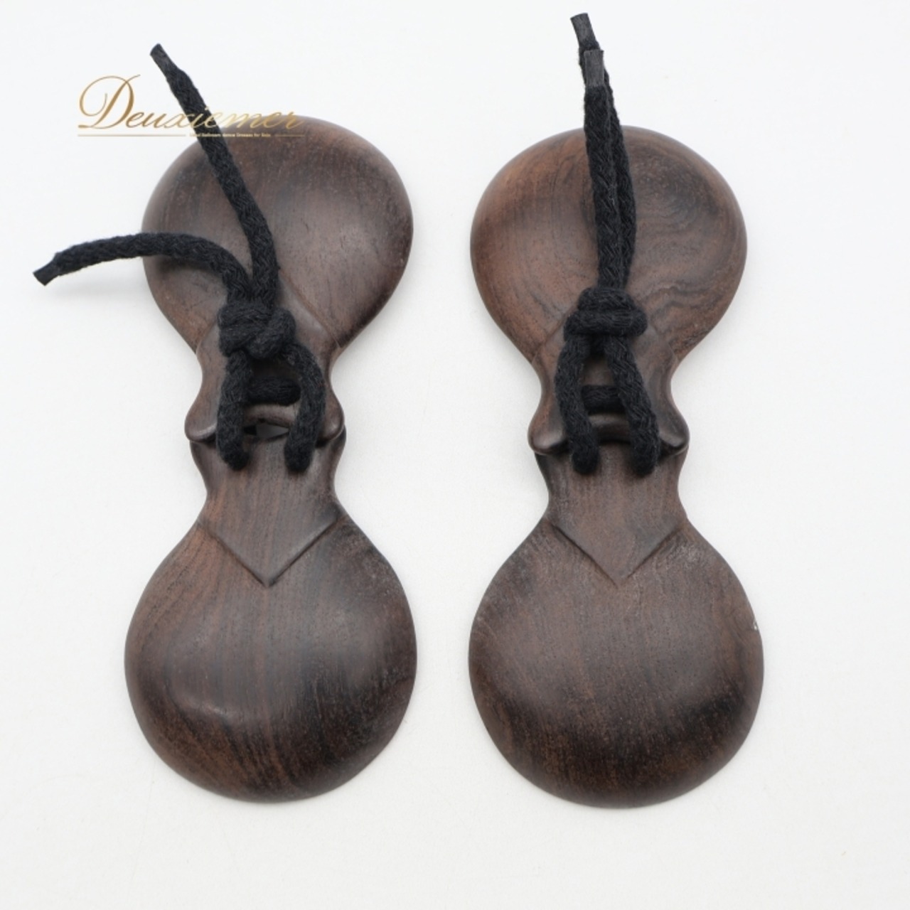 フラメンコ パリージョ カスタネット ブラウン系 楽器 小物 小道具 ペア 両手 木目 茶 黒 レッスン 練習 ステージ イベント ブラック系
