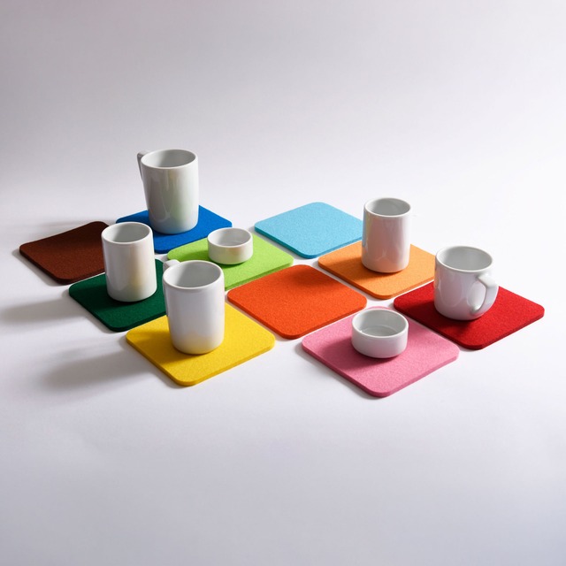 ファブリカント　コースター　ブラック / ライムグリーン / ターコイズ