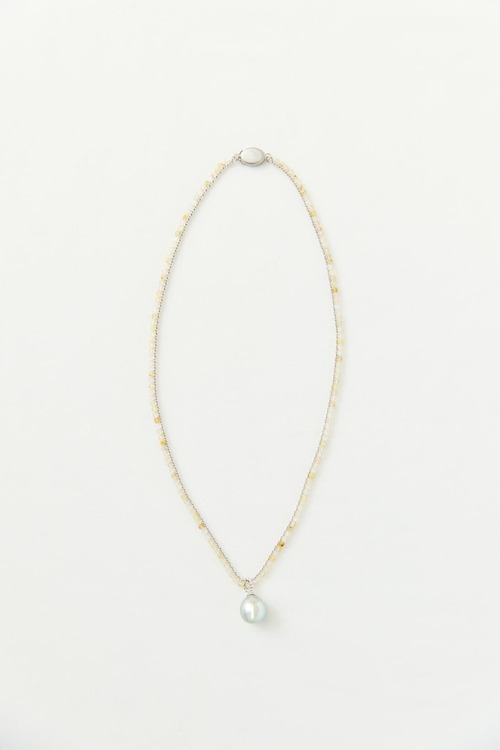 25018-Black Pearl Rutile Quartz Necklace