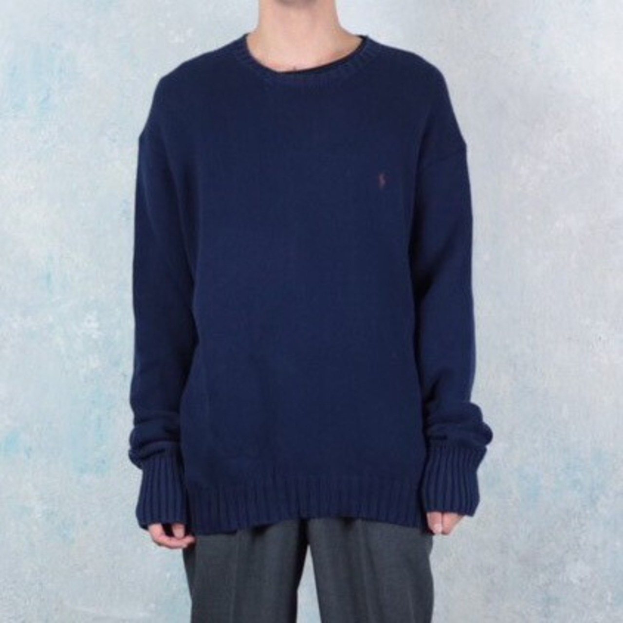Polo by Ralph Lauren ネイビー オーバーサイズ コットン ニット 