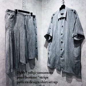 26SS" yohji yamamoto pour homme"stripe pattern design shirt set up