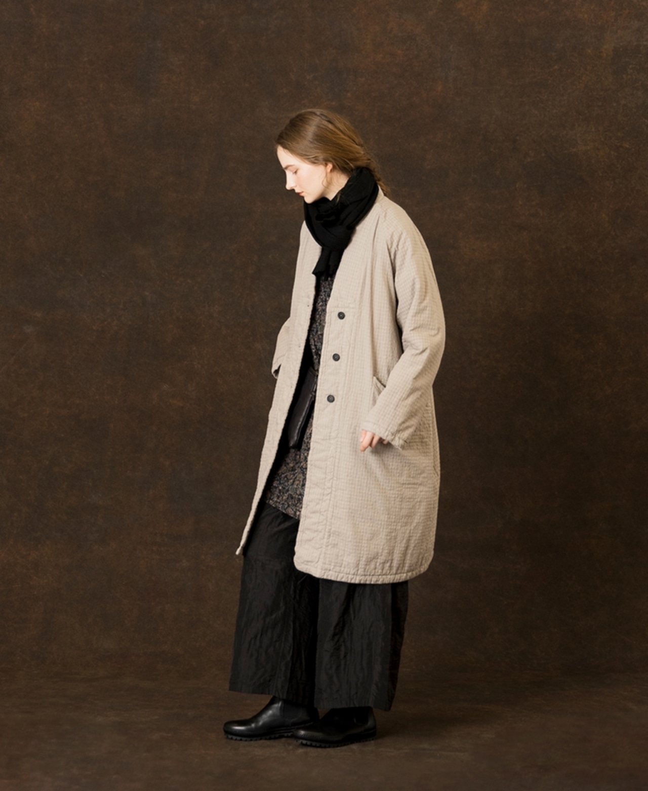 11月中旬入荷予定: maison de soil (メゾンドソイル)STITCHED BANGALORE SILK PLAIN EASY PANTS