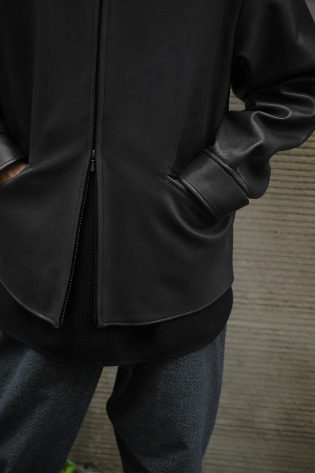 blurhms / Lamb Leather Zip Short Jacket