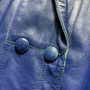 vintage HERNO blue leather shawl collar blouson