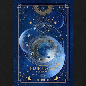 青の惑星 "BLUE PLANET" Tシャツ 2 BLACK（men&women）